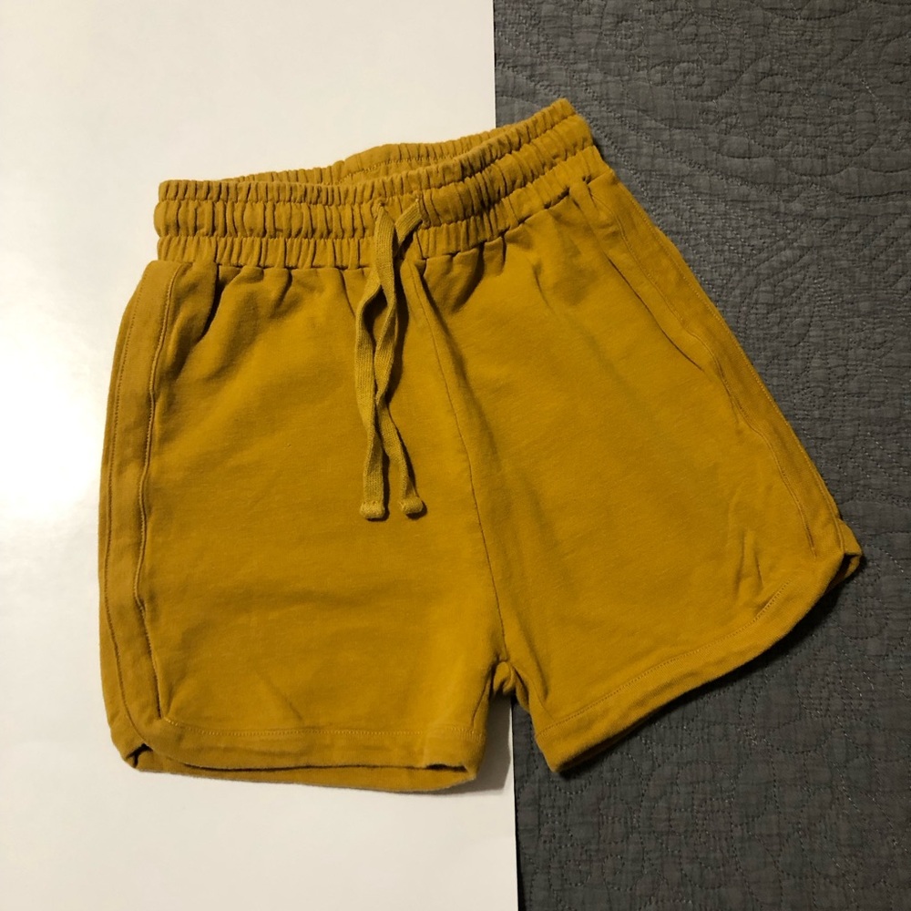 FIN & VINCE Mustard Yellow Retro Shorts • 10 Unisex